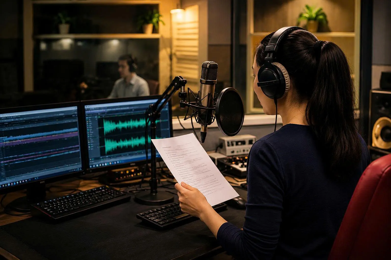 MC đang thu âm quảng cáo tại phòng thu 3SM VOICE